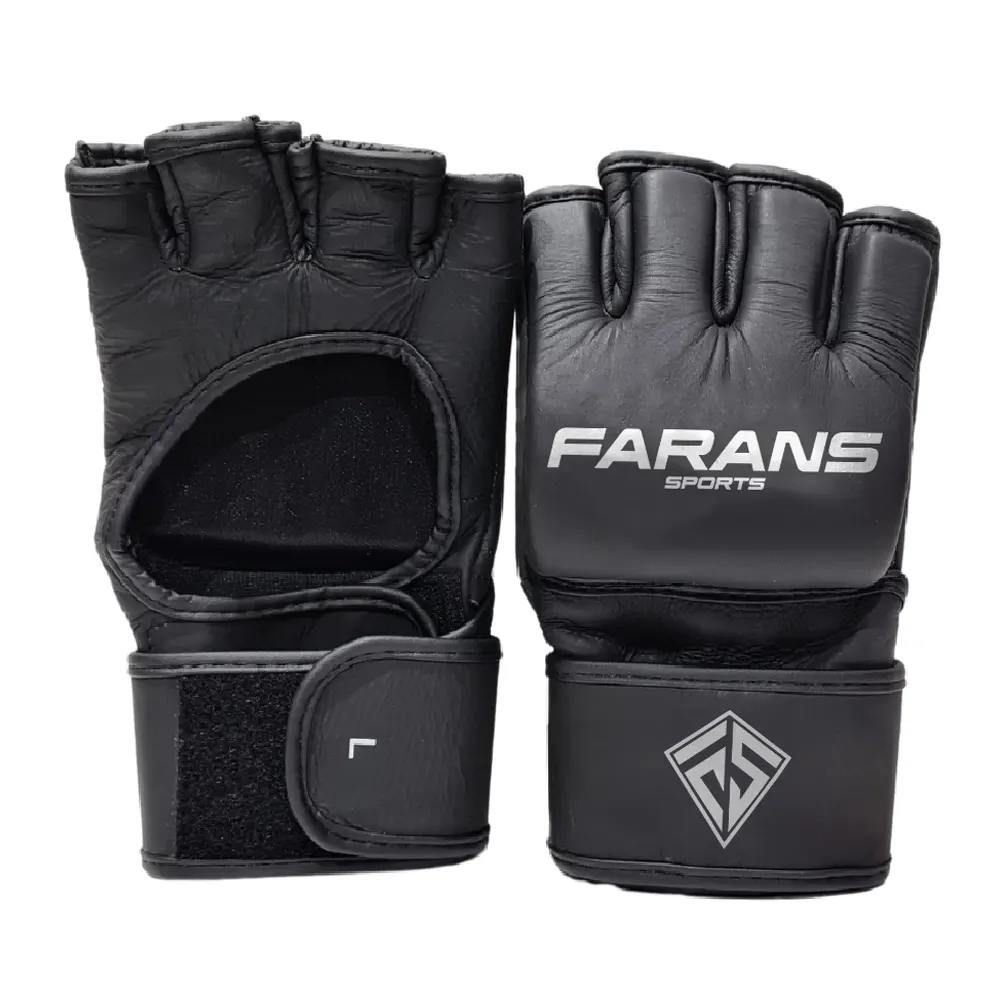 Farans Sports Shin Pads, Half Fingure MMA Training Gloves Fighterswith