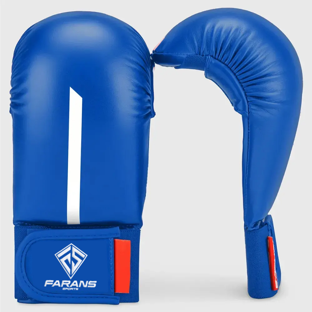 Blue/White Farans Red Label Karate Mitt Without Thumb