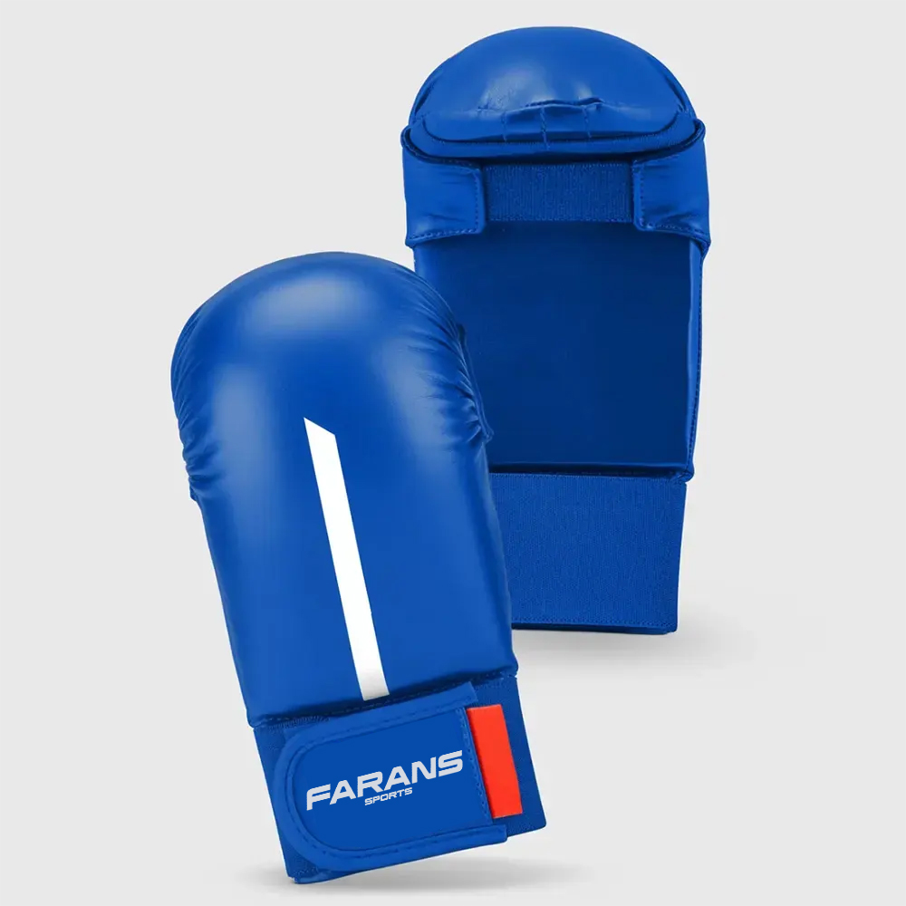 Blue/White Farans Red Label Karate Mitt Without Thumb - Image 2