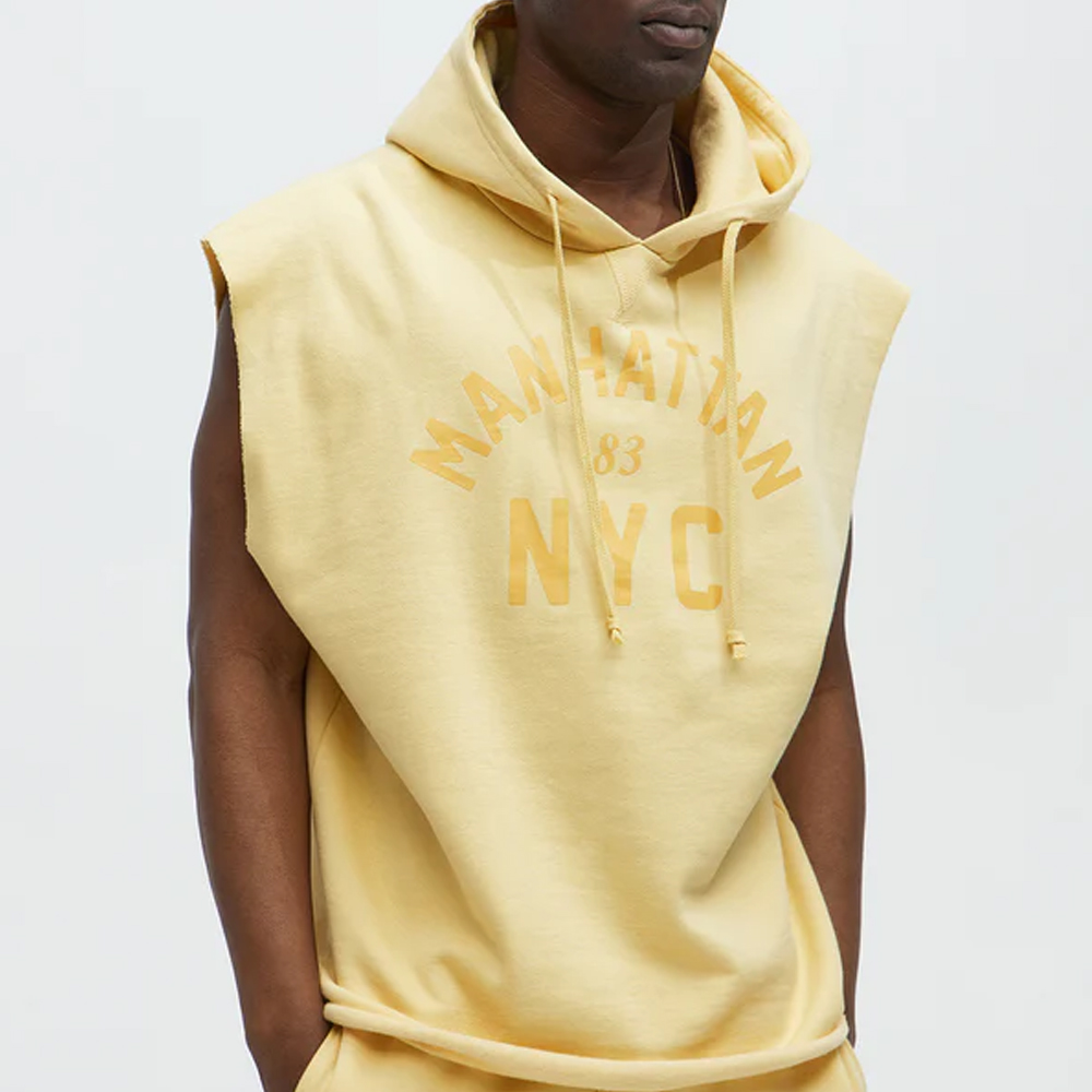 Manhattan Sleeveless Hoodie – Yellow
