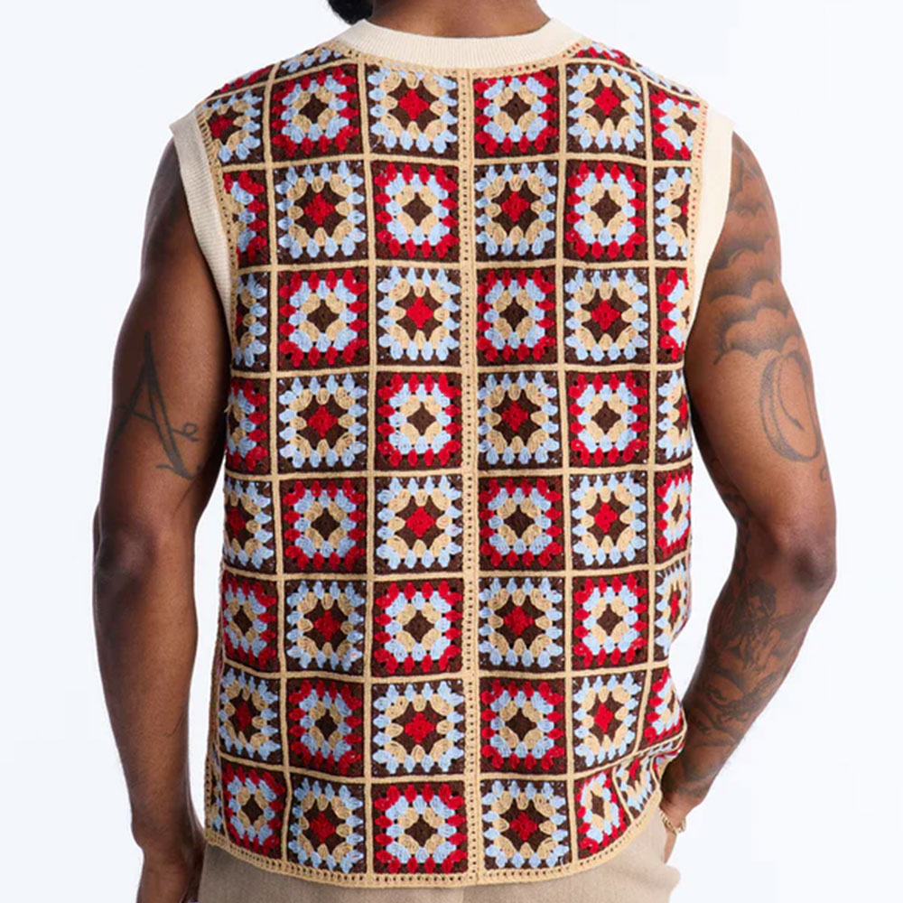 Square One Sweater Vest – Burgundy/combo