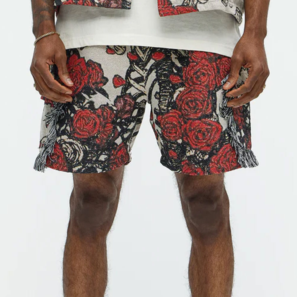 Petals Tapestry Shorts - Red/combo