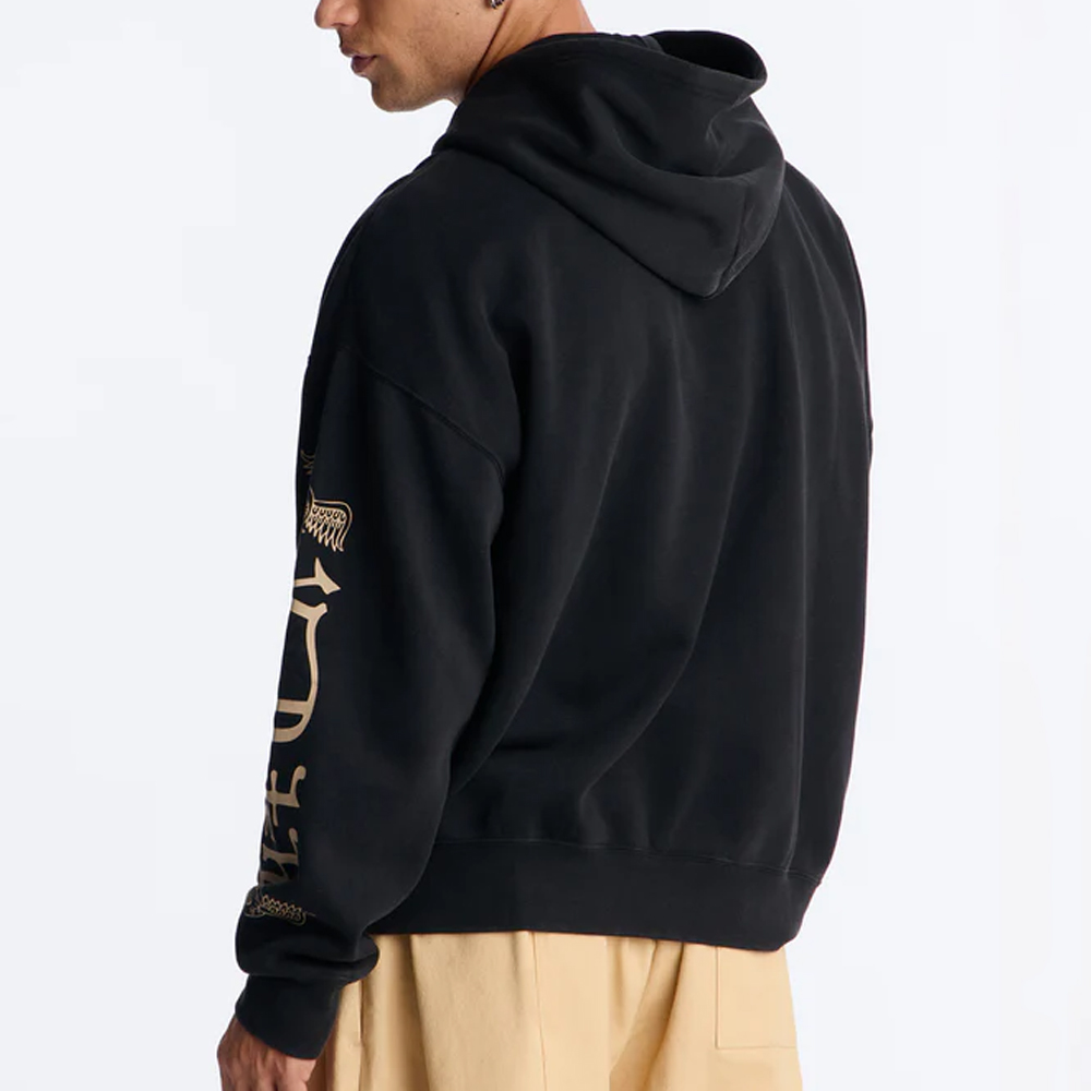 Von Dutch Embroidery Patches Oversized Zip Hoodie – Black Wash