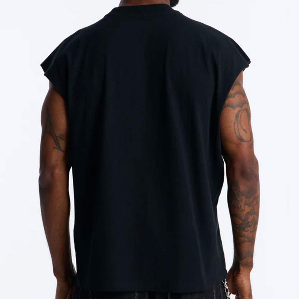 Rebellion Oversized Muscle Tee - Black - Image 2
