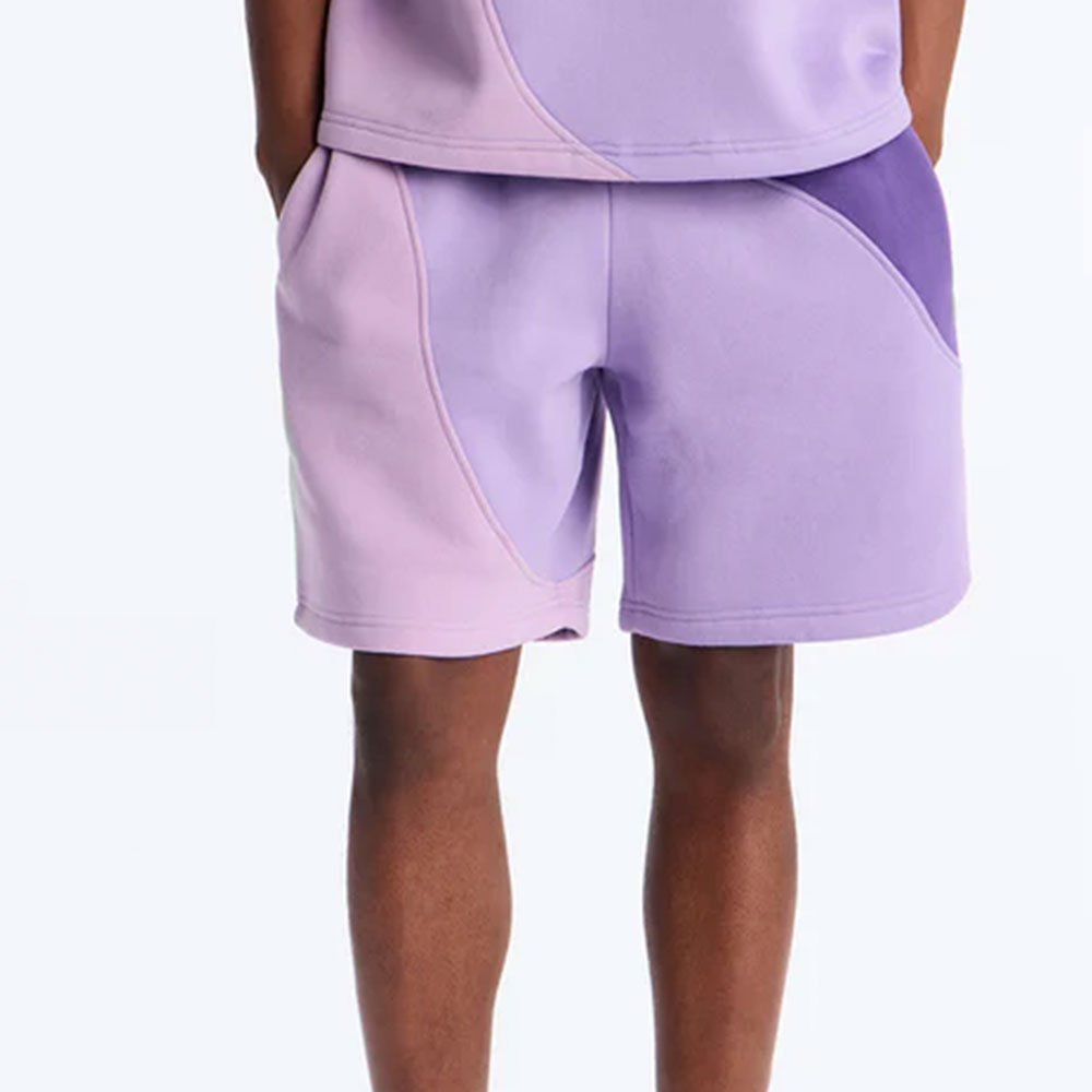 Neapolitan Paneled Relaxed Sweatshort – Purple/combo