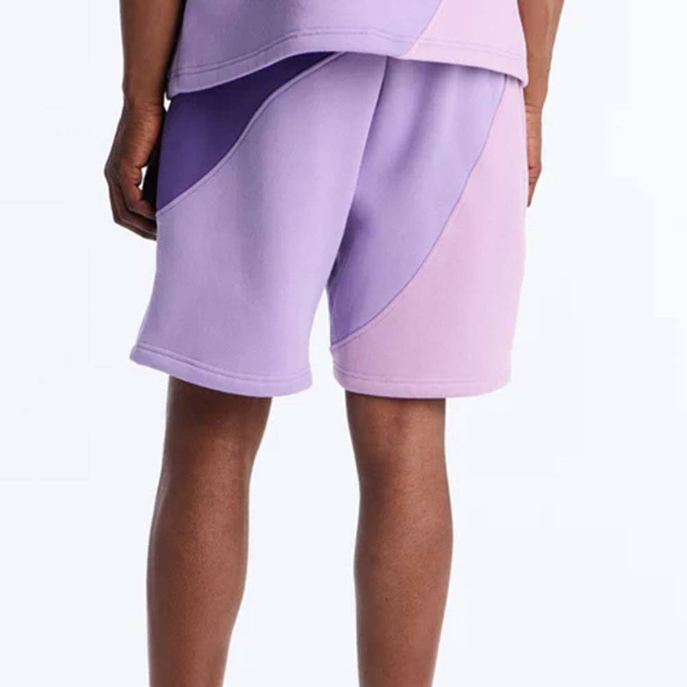 Neapolitan Paneled Relaxed Sweatshort – Purple/combo