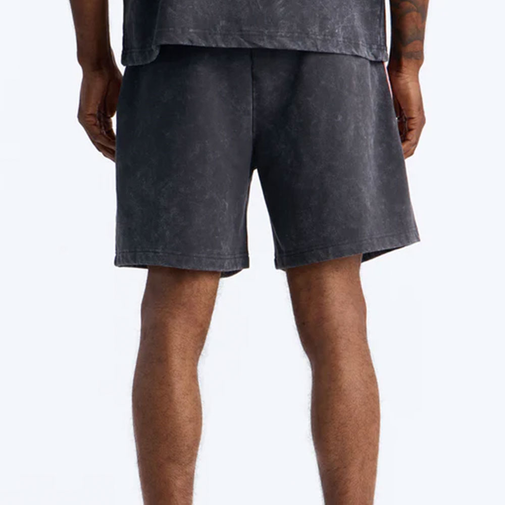 Sacred Embroidery Paneled Sweatshorts – Black
