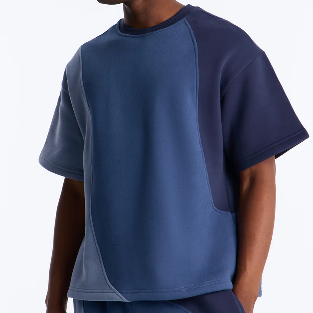 Oversized Neapolitan Paneled Sweatshirt – Blue/combo